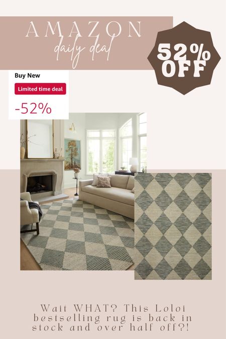 Loloi Francis checkered rug is back in stock and half off! I have the runner in my kitchen and it’s stunning! 

#LTKsalealert #LTKhome #LTKSeasonal
