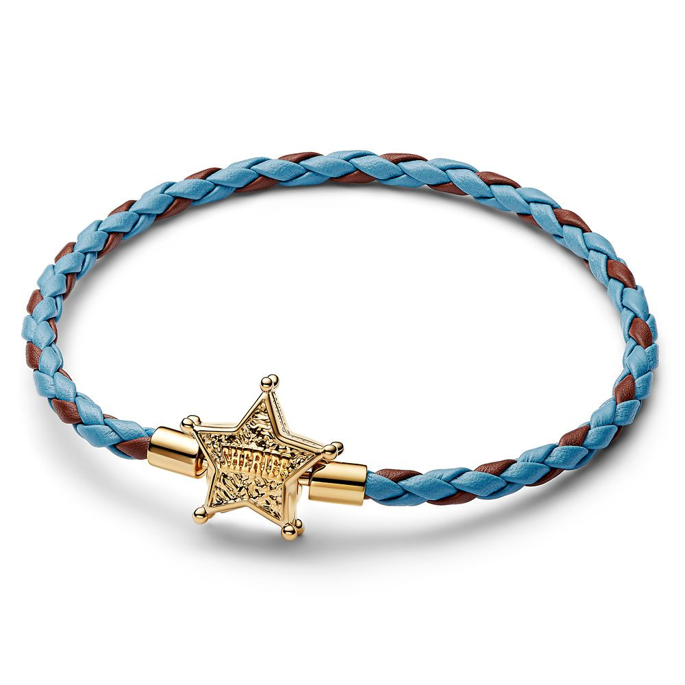 Woody ''Sheriff'' Badge Leather Bracelet by Pandora \u2013 Toy Story | Disney Store | Disney Store