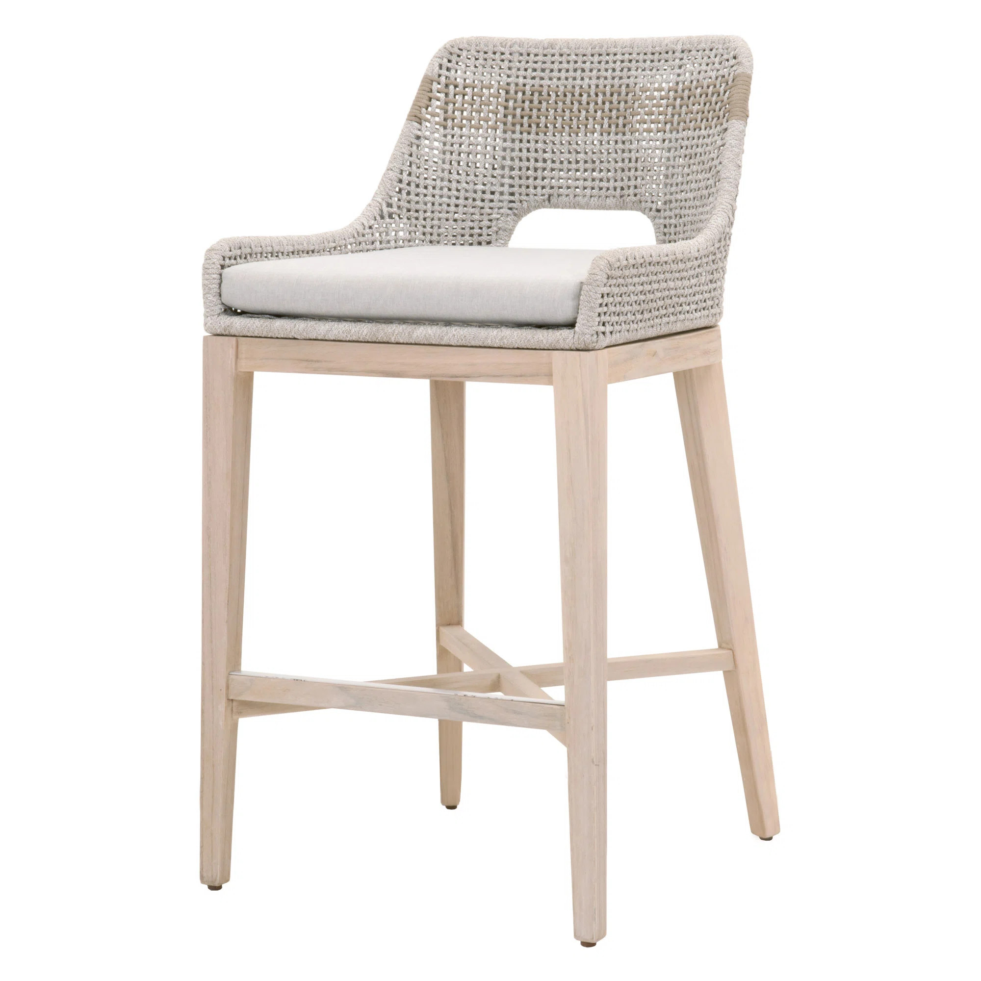 Bowker Flat Rope Outdoor 31'' Bar Stool with Cushion | Wayfair North America