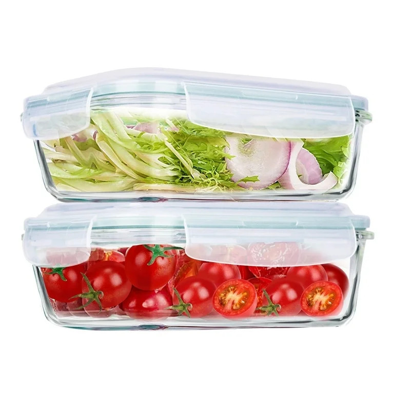 GentleShark 2 Pack 35oz Glass Food Storage Containers with Lids for Meal Prep,Lunch Box | Walmart (US)