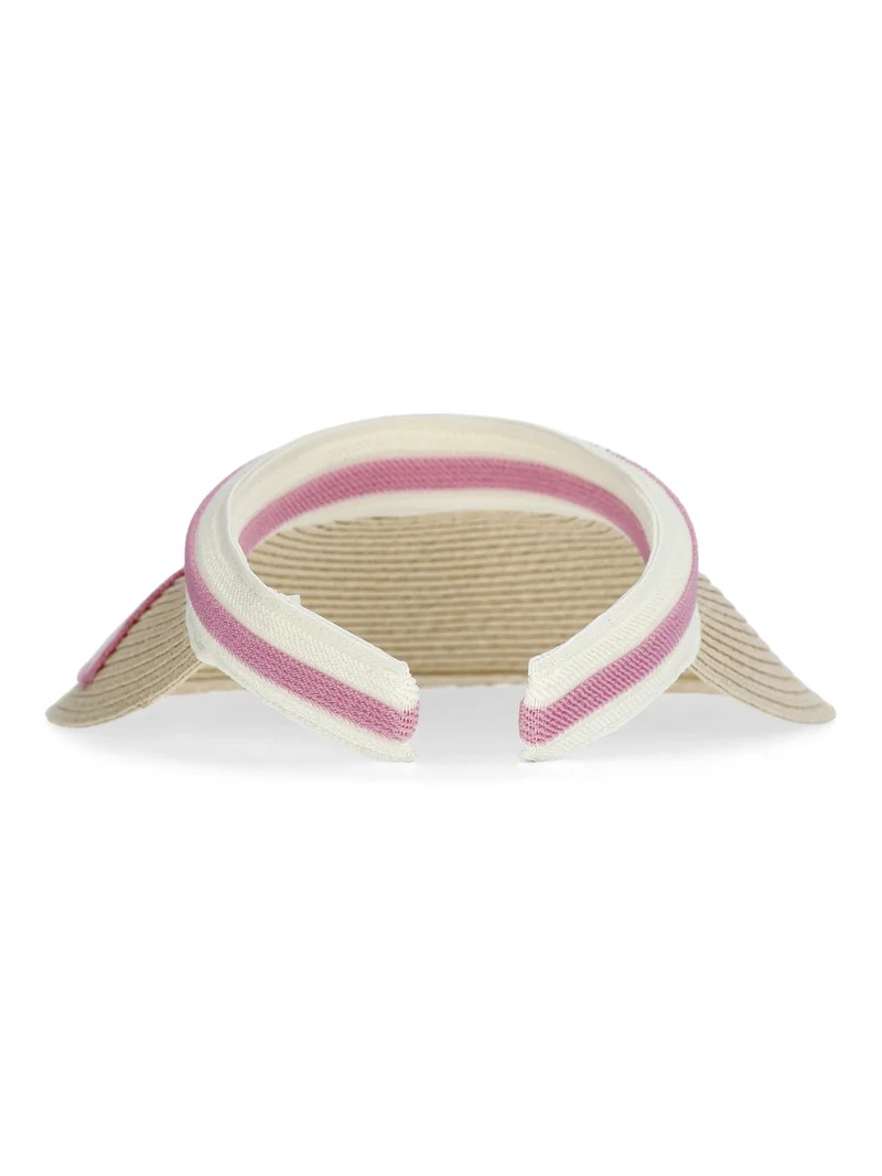 No Boundaries Straw Visor, Women's, Pink Shell | Walmart (US)