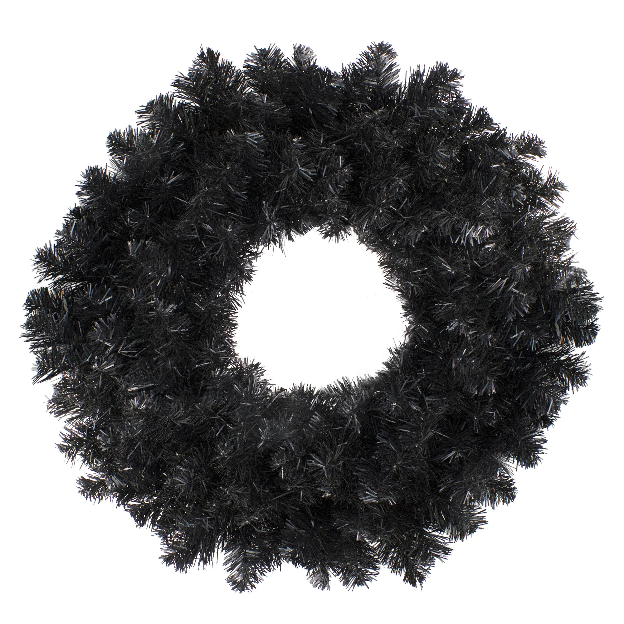 24" Black Colorado Spruce Artificial Halloween Wreath, 24-Inch, Unlit | Walmart (US)