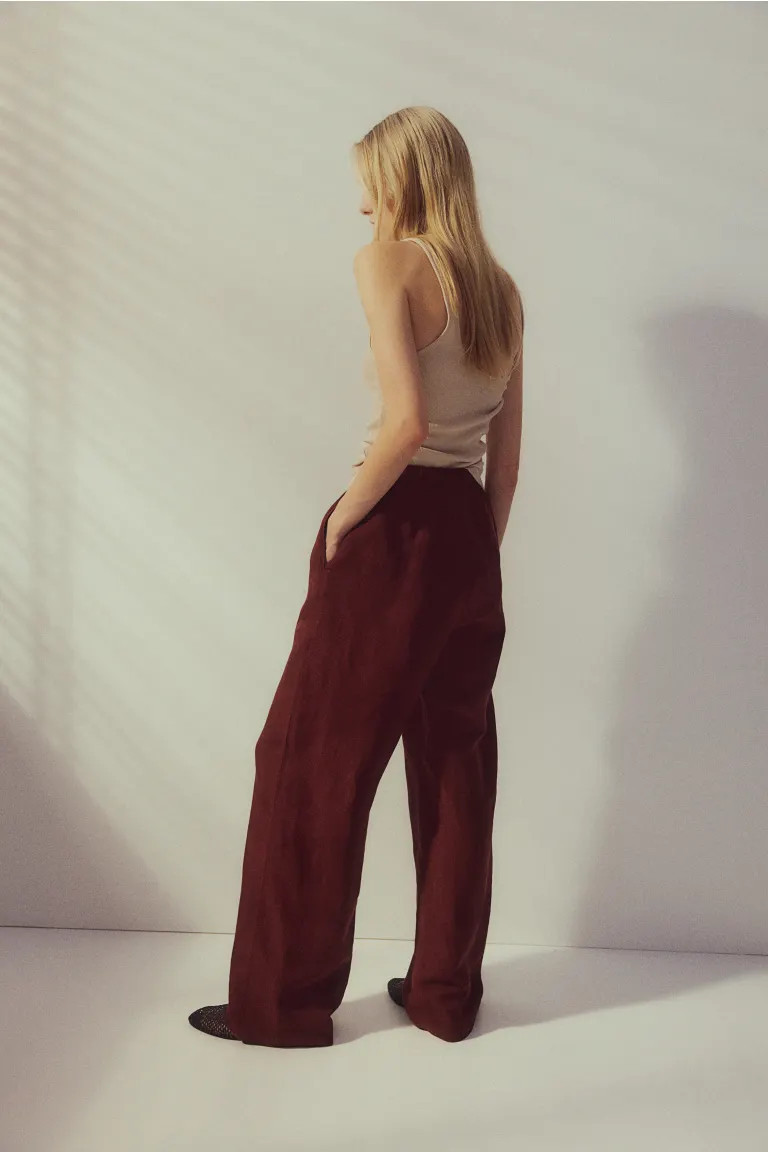Linen-blend Pull-on Pants | H&M (US + CA)
