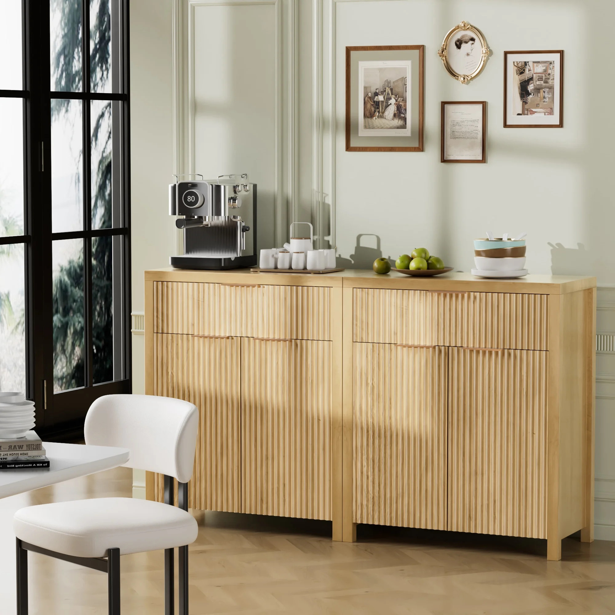 LainTene Sideboard Buffet Cabinet with Storage Drawer, 28" Storage Cabinet with Fluted Panel Door... | Walmart (US)