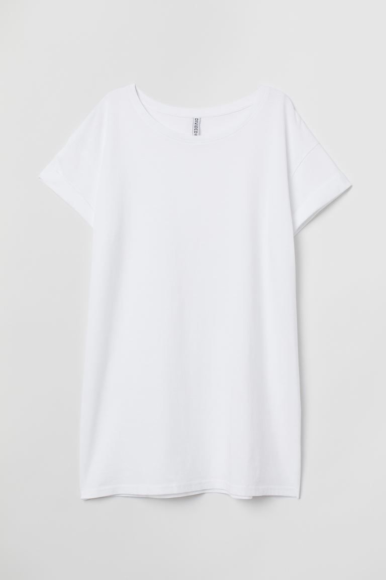 Long T-shirt - White - Ladies | H&M US | H&M (US + CA)