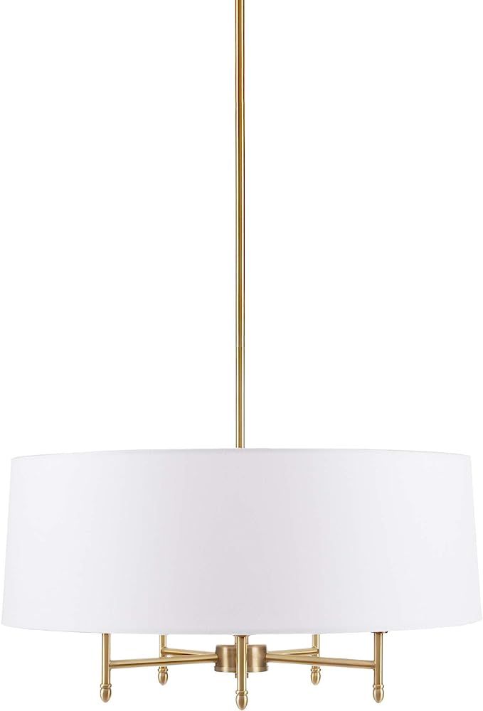 Hampton Hill Presidio 5 Modern Chandeliers-Metal, White Fabric Shade Pendant Ligthing Lamp Ceilin... | Amazon (US)