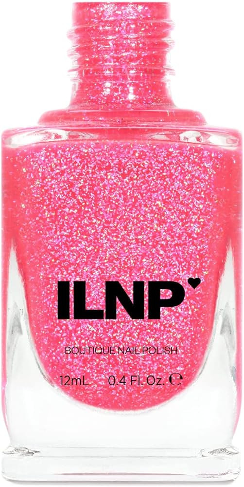 ILNP Misbehaving - Vivid Neon Pink Holographic Sheer Jelly Nail Polish | Amazon (US)