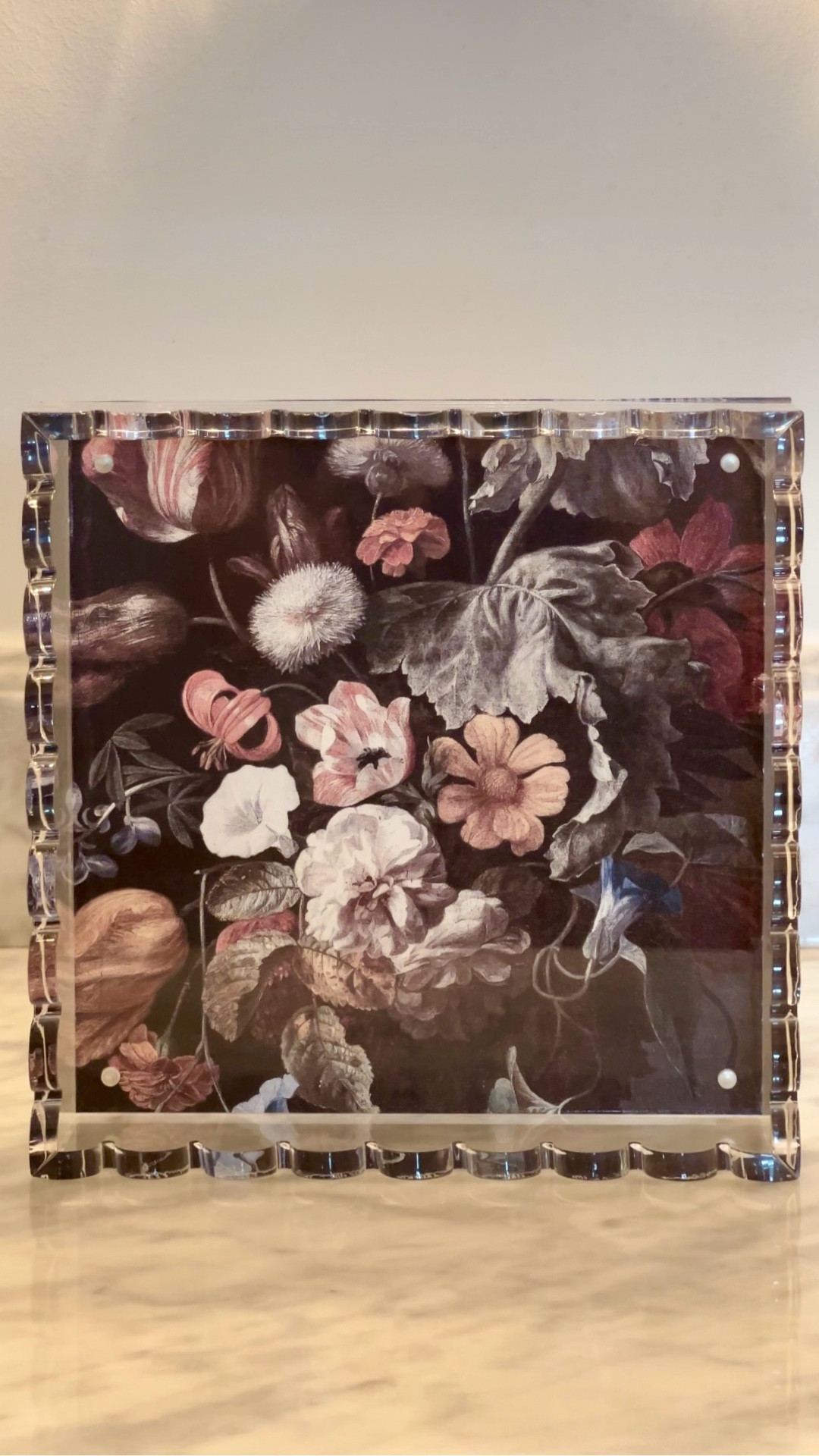 Customizable and with scalloped edges — what more could you possibly need in an acrylic tray! Watch how I customize the bottom of this tray with moody florals  

#LTKSaleAlert #LTKHome #LTKgrwm