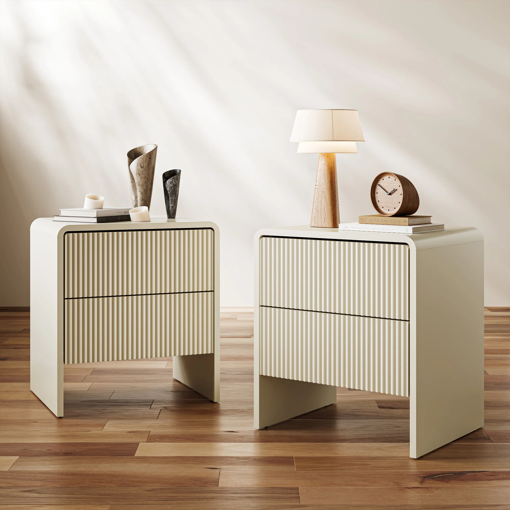 Nightstand With 2 Drawers (set Of 2) | Wayfair North America