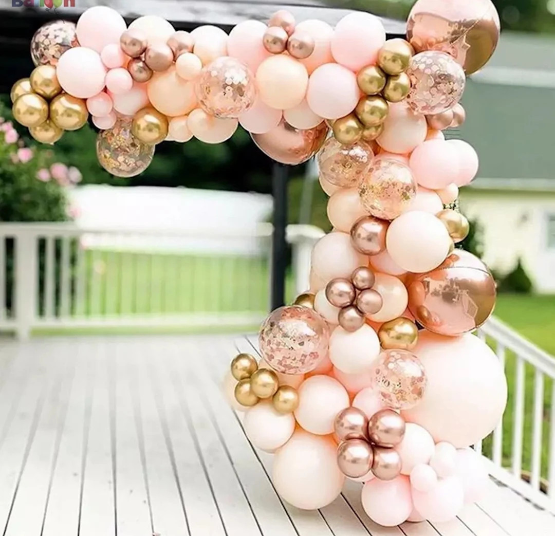 96pc Blush Creamsicle Balloon Garland Kit-Rose Gold Chrome, Confetti, Blush, Creamsicle, Gold-Sho... | Etsy (US)