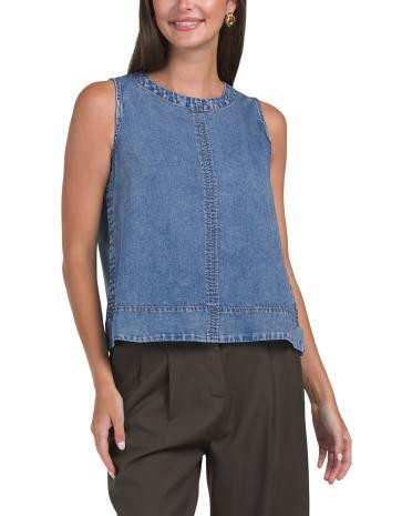 Leana Denim Sleeveless Top | TJ Maxx