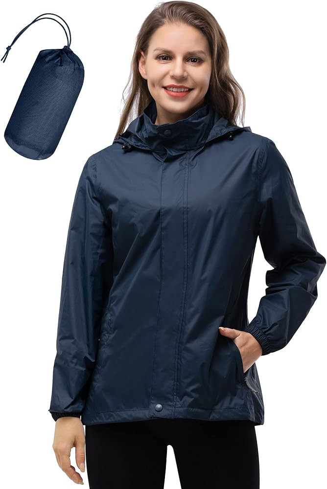 33,000ft Women's Rain Jacket Waterproof Lightweight Packable Raincoat with Hood for Golf Hiking T... | Amazon (US)
