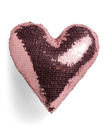 20x19 Sequin Party Heart Shaped Pillow | TJ Maxx