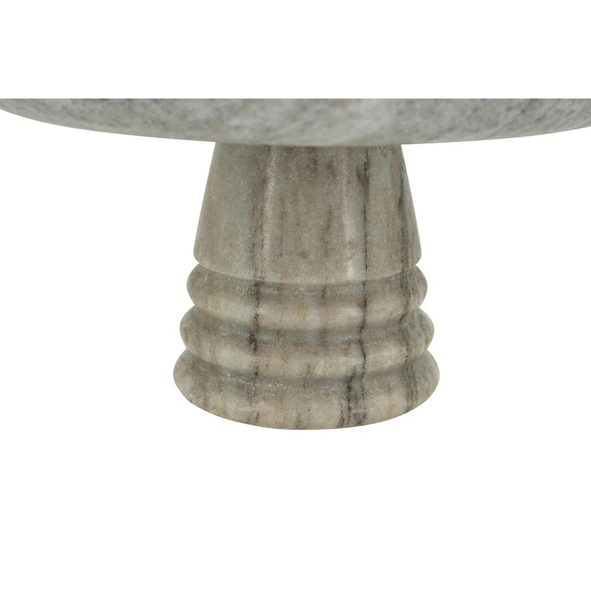 D10x6" Marble Pedestal Bowl With Natural Gray Finish And Ribbed Base | Wayfair North America