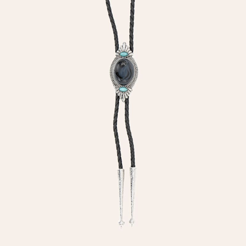 Cowgirl Confetti Final Touch Gray & Silver Bolo Tie | Cavender's
