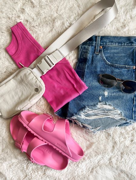 Spring outfit 
Summer essentials 
Belt bag 
Target tank 
Agolde shorts 
Candy pink Birkenstocks 

#LTKstyletip #LTKSeasonal #LTKunder50