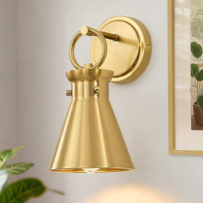 Gold Wall Sconce for Bathroom, Modern Vanity Light Fixtures, Wall Mount Lighting Farmhouse Wall L... | Amazon (US)