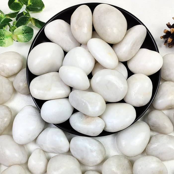 5lbs White River Rocks, 1-2 Inch Natural Pebbles for Indoor Plants, High Polished Decorative Ston... | Amazon (US)