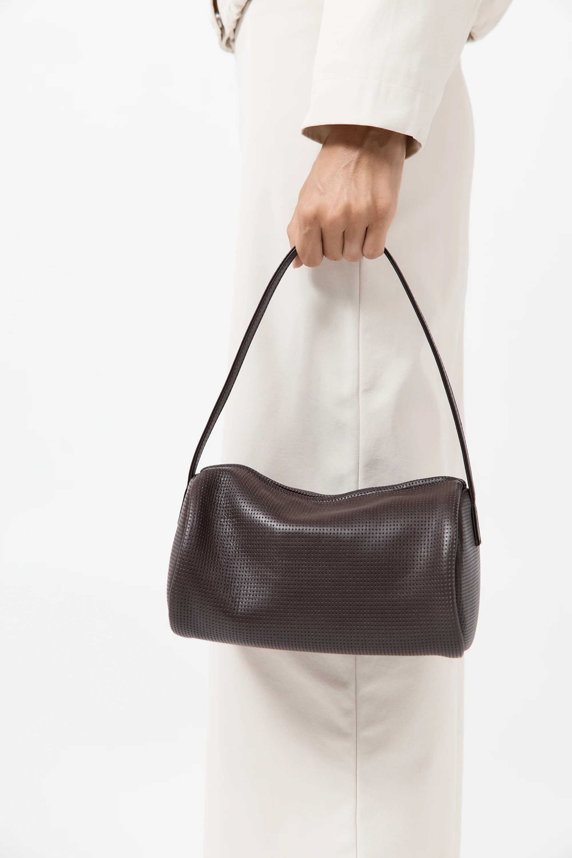 Perforated Connolo Shoulder Bag - Coffee | St. Agni (US, UK, EU)