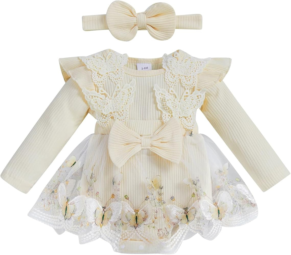 Infant Newborn Baby Girl Romper Lace Tutu Dress Clothes Christmas Xmas Outfit Fall Winter Outfits... | Amazon (US)