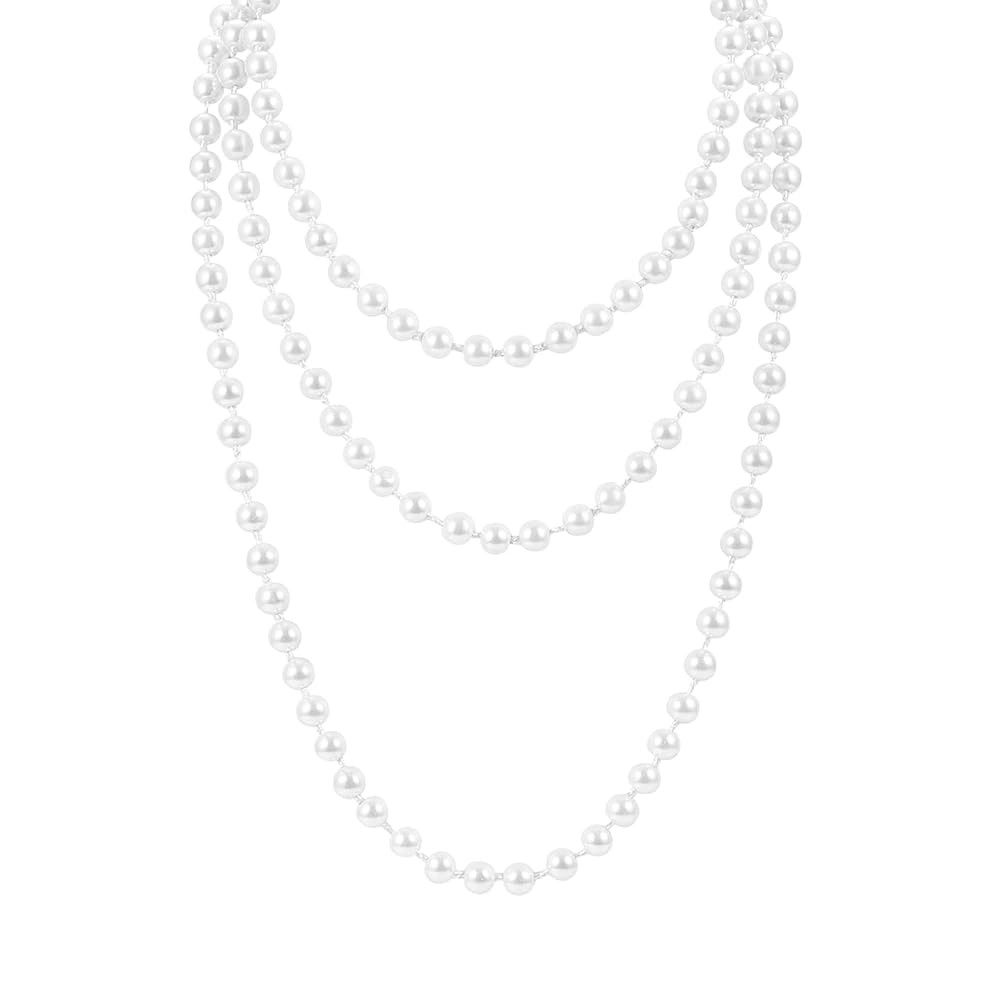 TINKSKY Fake Pearls Necklace Retro Pearls Long Necklace Chain for Party Favors Costume Necklace, ... | Amazon (US)