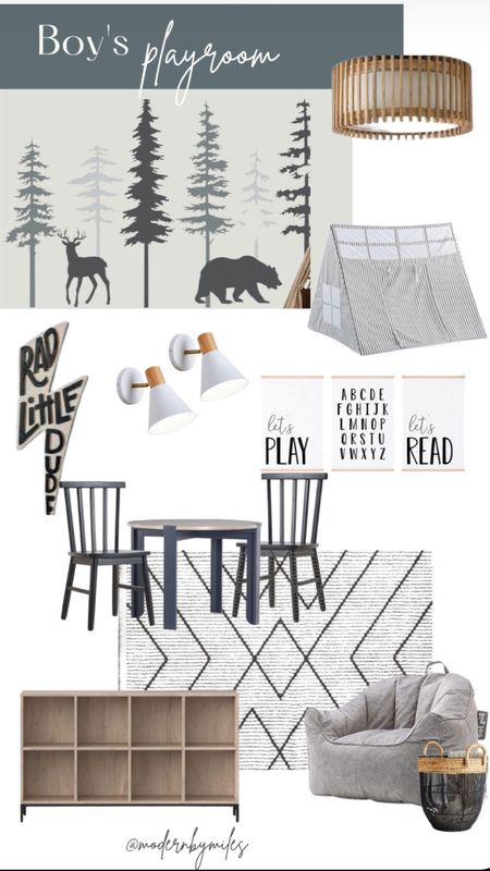 Boy’s playroom Inspo

Masculine play room, wall decal, wall mural 

#LTKstyletip #LTKkids #LTKhome