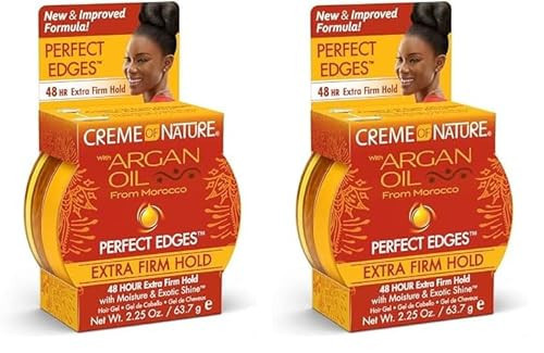 Creme of Nature with Argan Oil From Morocco Perfect Edges Hair Gel, 24 Hour Hold with Moisture and Exotic Shine, Extra Firm Hold, 2.25 Oz (Pack of 2) | Amazon (US)