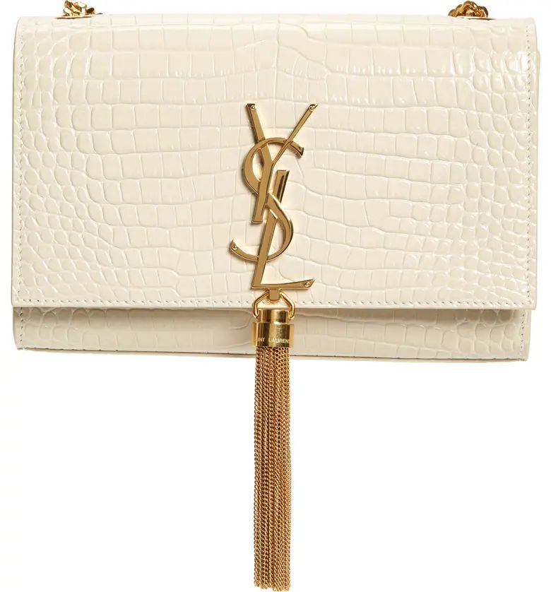 Small Kate Croc Embossed Leather Shoulder Bag | Nordstrom