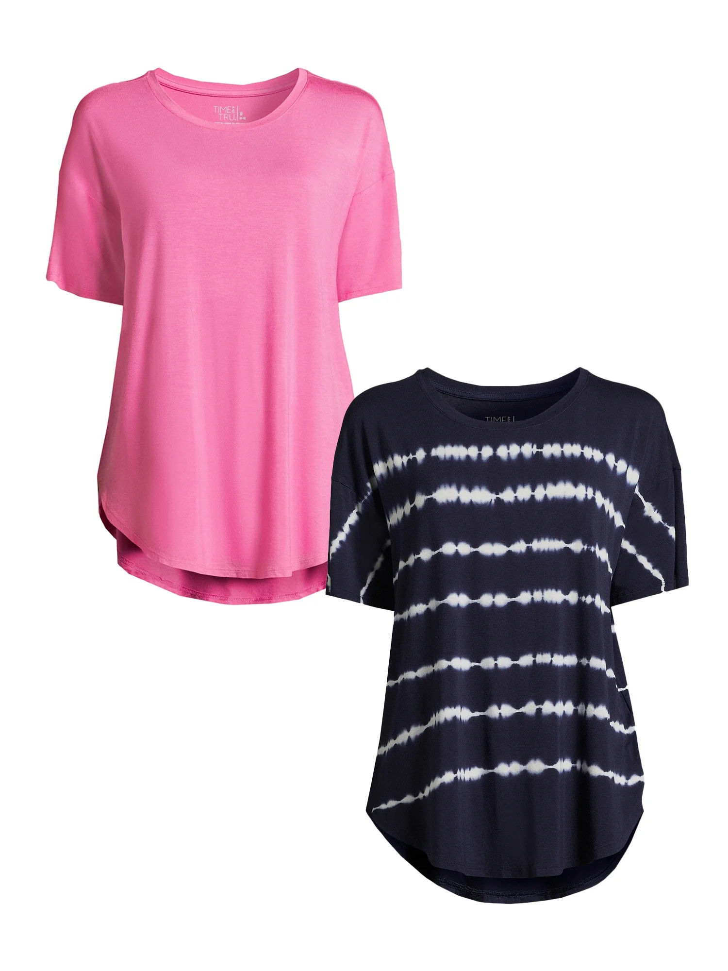Time and Tru Women's Tunic Tee, 2-Pack, Sizes XS-XXXL - Walmart.com | Walmart (US)