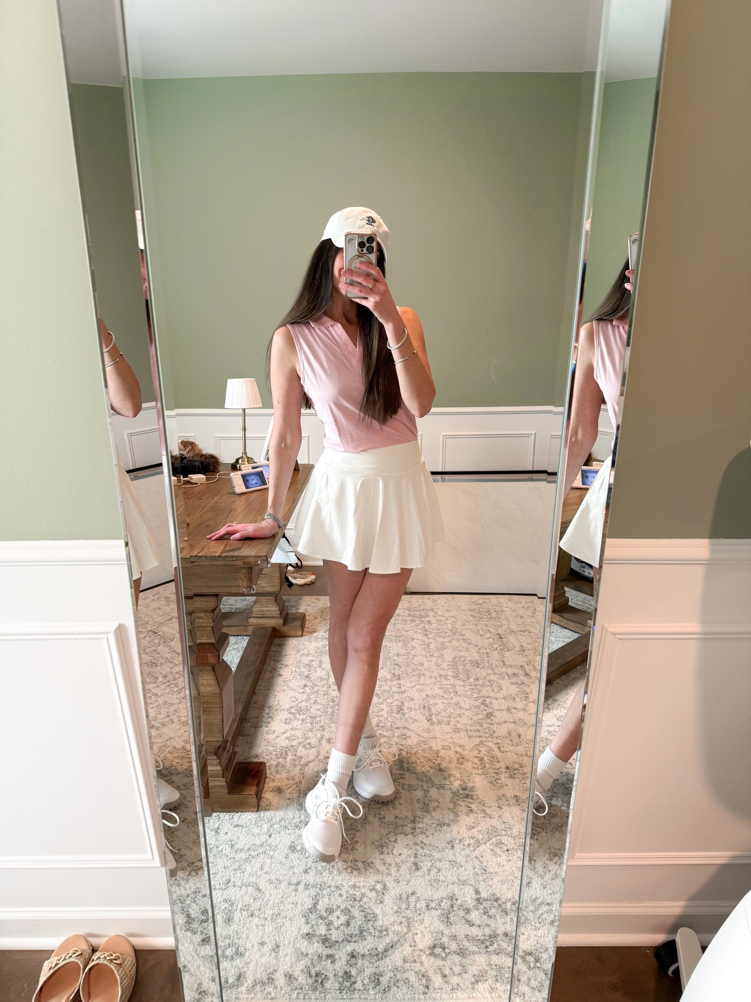 Golf outfit! ⛳️ Wearing size small in the tank and skirt 

