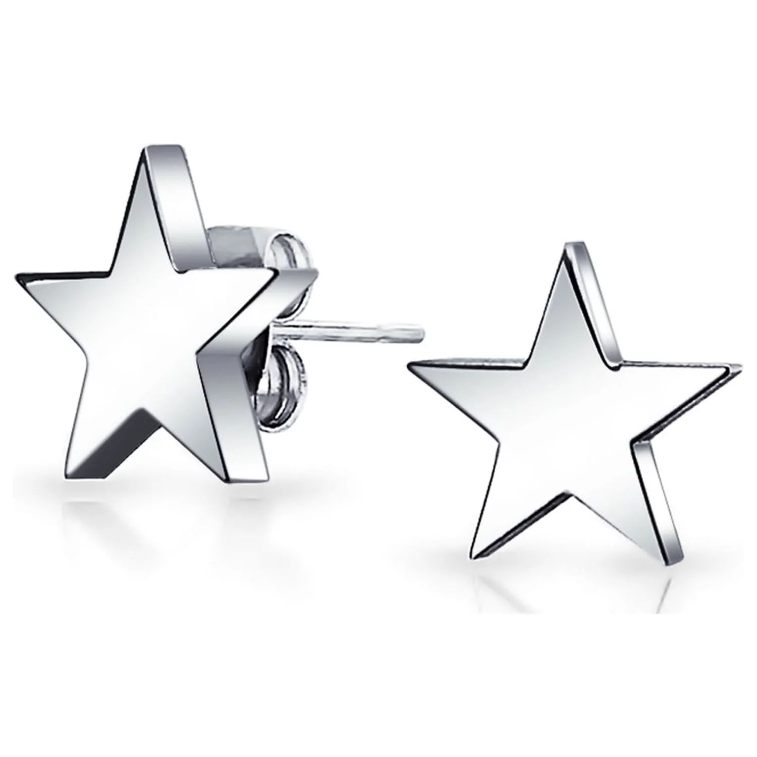 Bling Jewelry Initial A-Z Patriotic Celestial Star Stud Earrings Stainless Steel 10MM | Walmart (US)