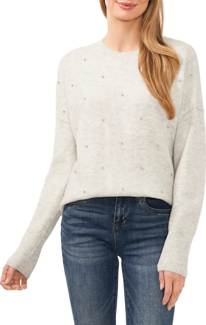 Rhinestone Embellished Crewneck Sweater | Nordstrom