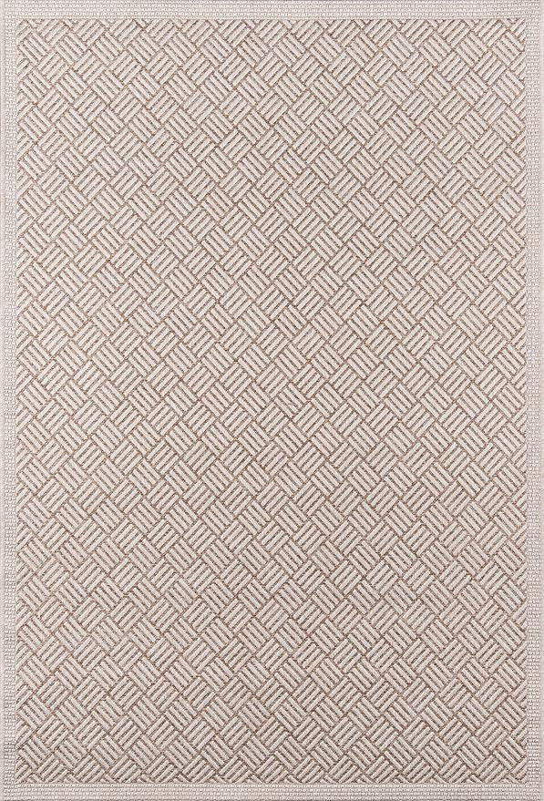 Amazon.com: Momeni Rugs Como Contemporary Geometric Indoor Outdoor Area Rug, 5'0" x 7'6", Tan : E... | Amazon (US)