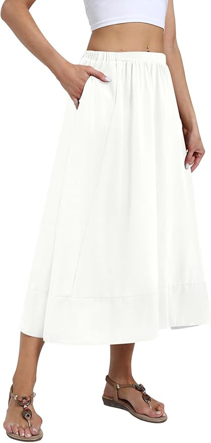 DB MOON Womens Midi Length Skirt 2025 Business Casual Flowy A Line Skirts with Pockets Teacher Ou... | Amazon (US)
