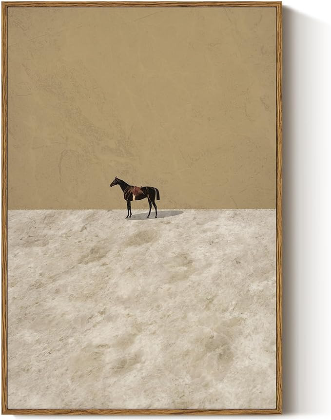 Amazon.com: InSimSea Framed Canvas Art, Abstract Minimalist Horse Wall Art Print, Bedroom Living ... | Amazon (US)