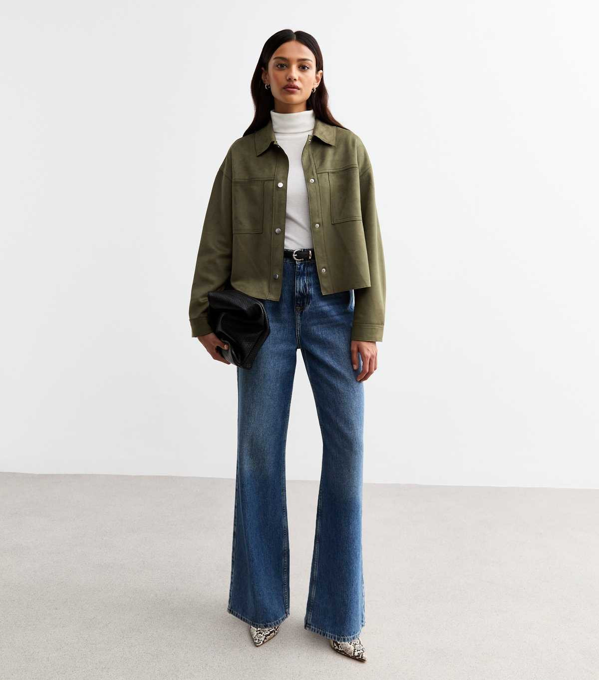 Khaki Faux Suede Unlined Jacket
						
						Add to Saved Items
						Remove from Saved Items | New Look (UK)