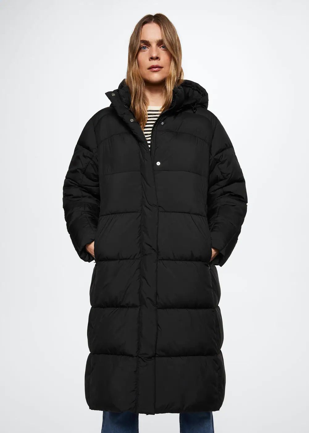 Detachable hood quilted coat -  Women | Mango USA | MANGO (US)