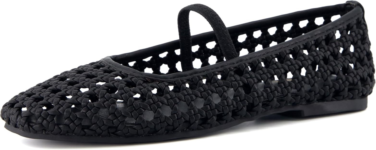CUSHIONAIRE Women's Weavy Squared Toe Woven Ballet Flat, +Memory Foam, Wide Widths Available | Amazon (US)