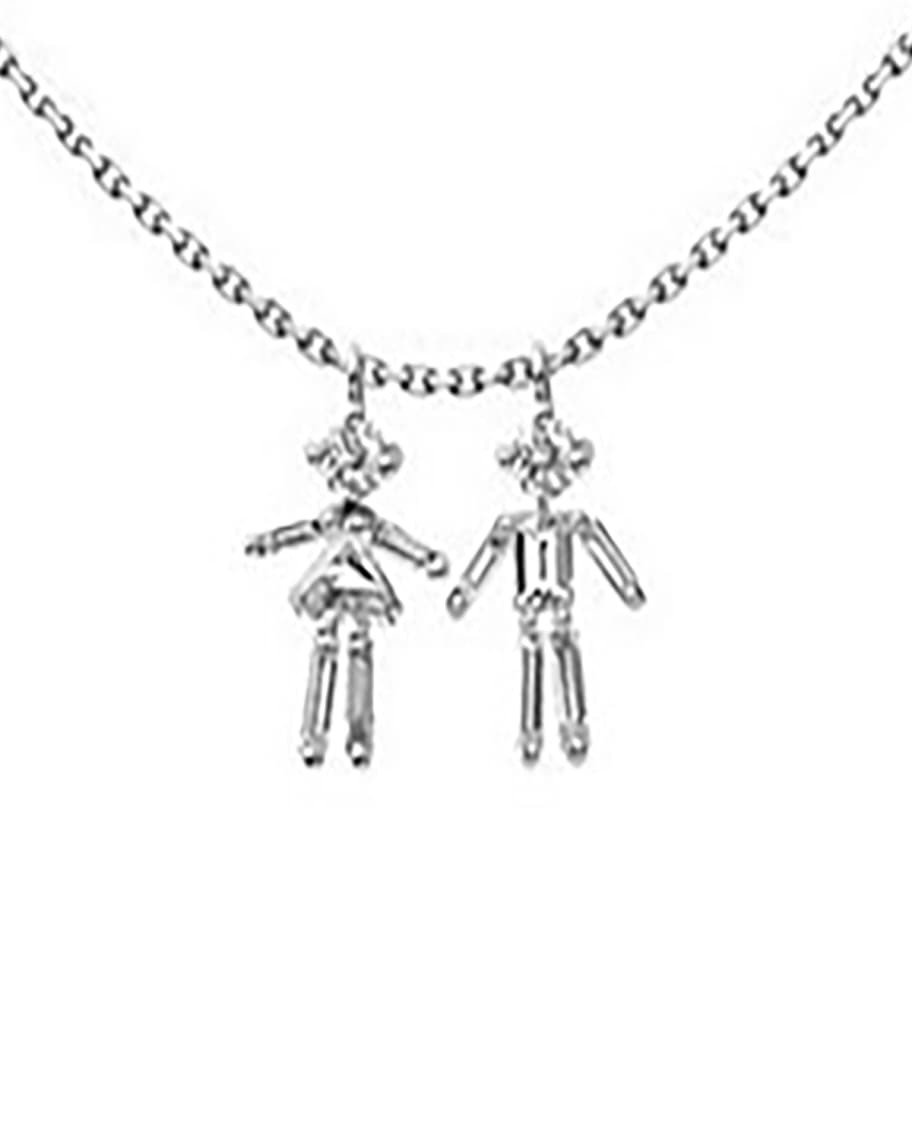 LITTLE ONES PARIS Diamond Girl and Boy Necklace | Neiman Marcus