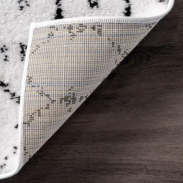 White And Black Moroccan Trellis Area Rug | Rugs USA