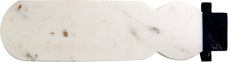Creative Co-Op Marble Snowman Shaped Cheese and Cutting Board, White and Black | Amazon (US)