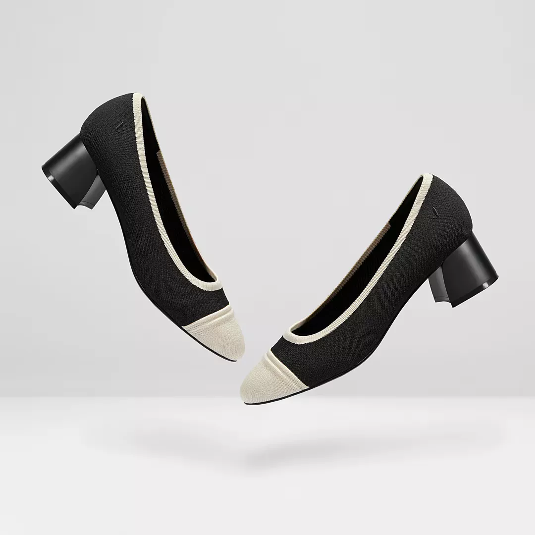 White sling back block heel court … curated on LTK