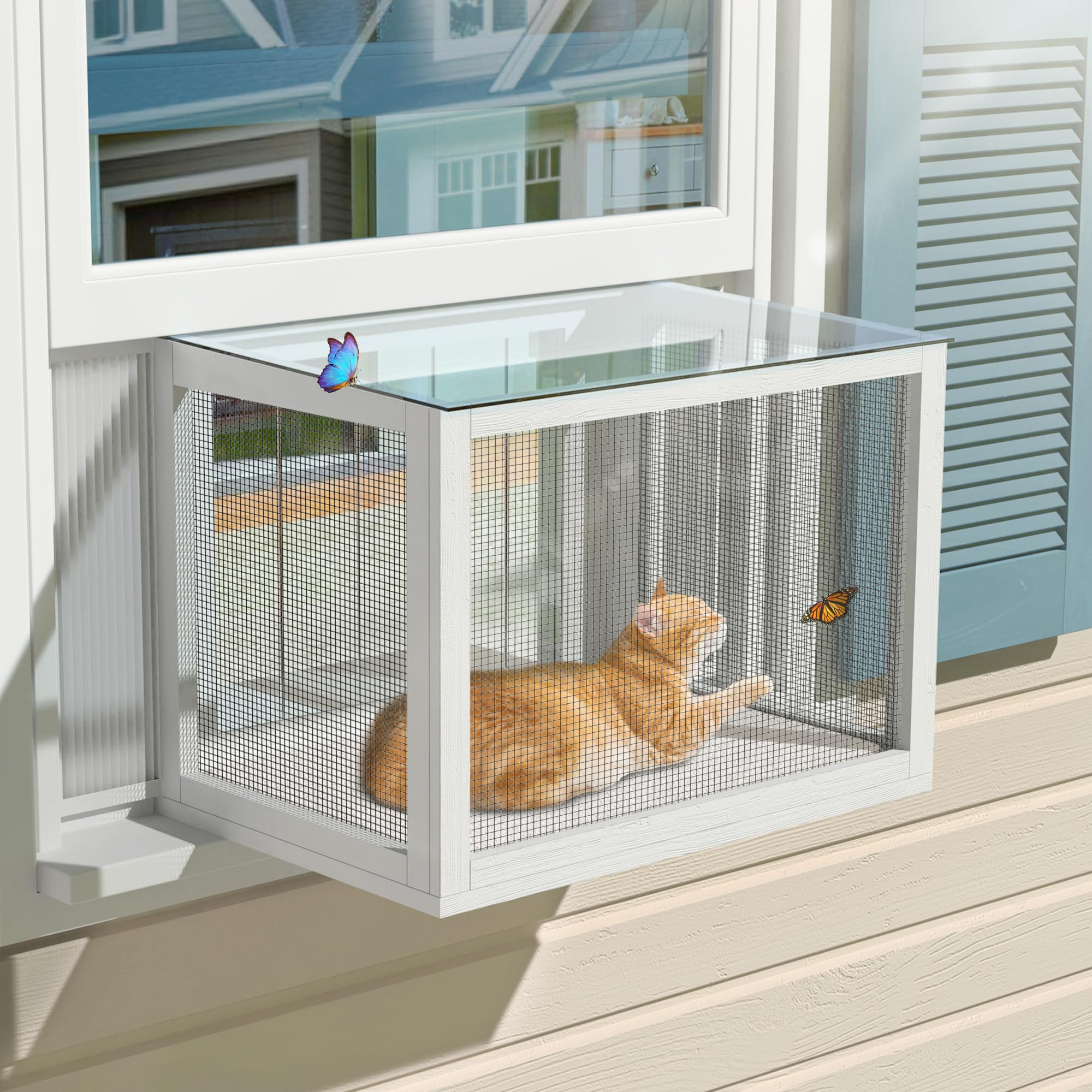 GDLF Cat Window Box, Universal Cat Window Perch Catio with Weather-Resistant Clear Roof, Fits Dou... | Amazon (US)