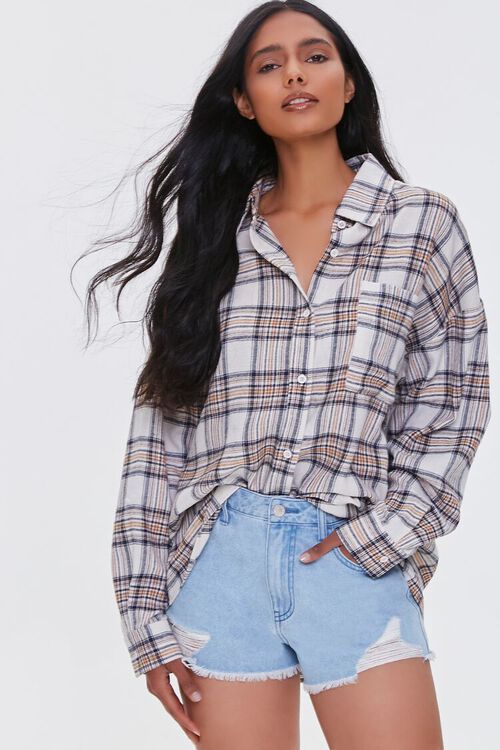 Plaid Longline Pocket Shirt | Forever 21 (US)