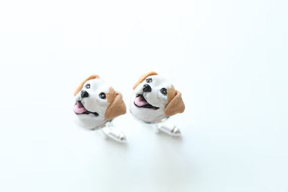 Custom wedding cufflinks for groom, personalized gift for groom, wedding gift, groom dog cufflink... | Etsy (US)
