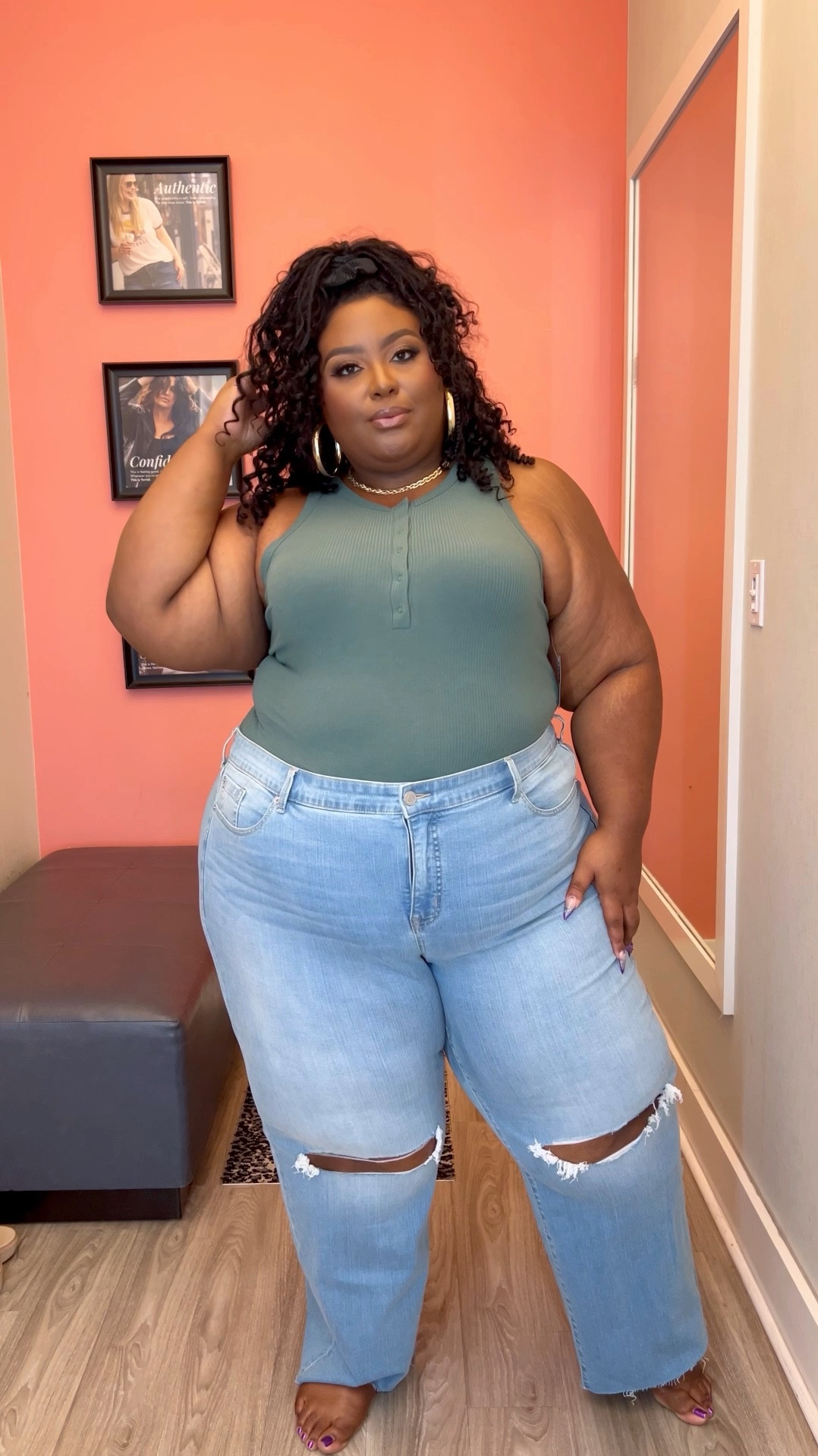Tank tops and denim for the win! 

My new jeans from Torrid are the best pair of jeans I own. They fit true to size and the stretch is immaculate.

I’m wearing a size 26 for reference .

#LTKStyleTip #LTKPlusSize #LTKVideo