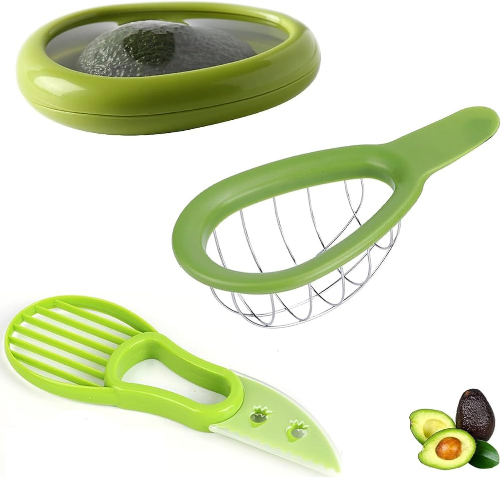 Avocado Slicer Tools 3 PCS, Avocado Saver for Fridge to Keep, Avocado Slicer for Peeler Pitter, A... | Amazon (US)