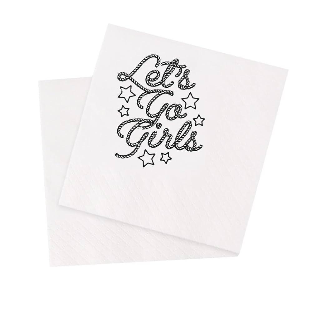 Let's Go Girls Cocktail Napkins Cowgirl Cowboy Retro Vintage Country Western Rope Party Beverage ... | Amazon (US)