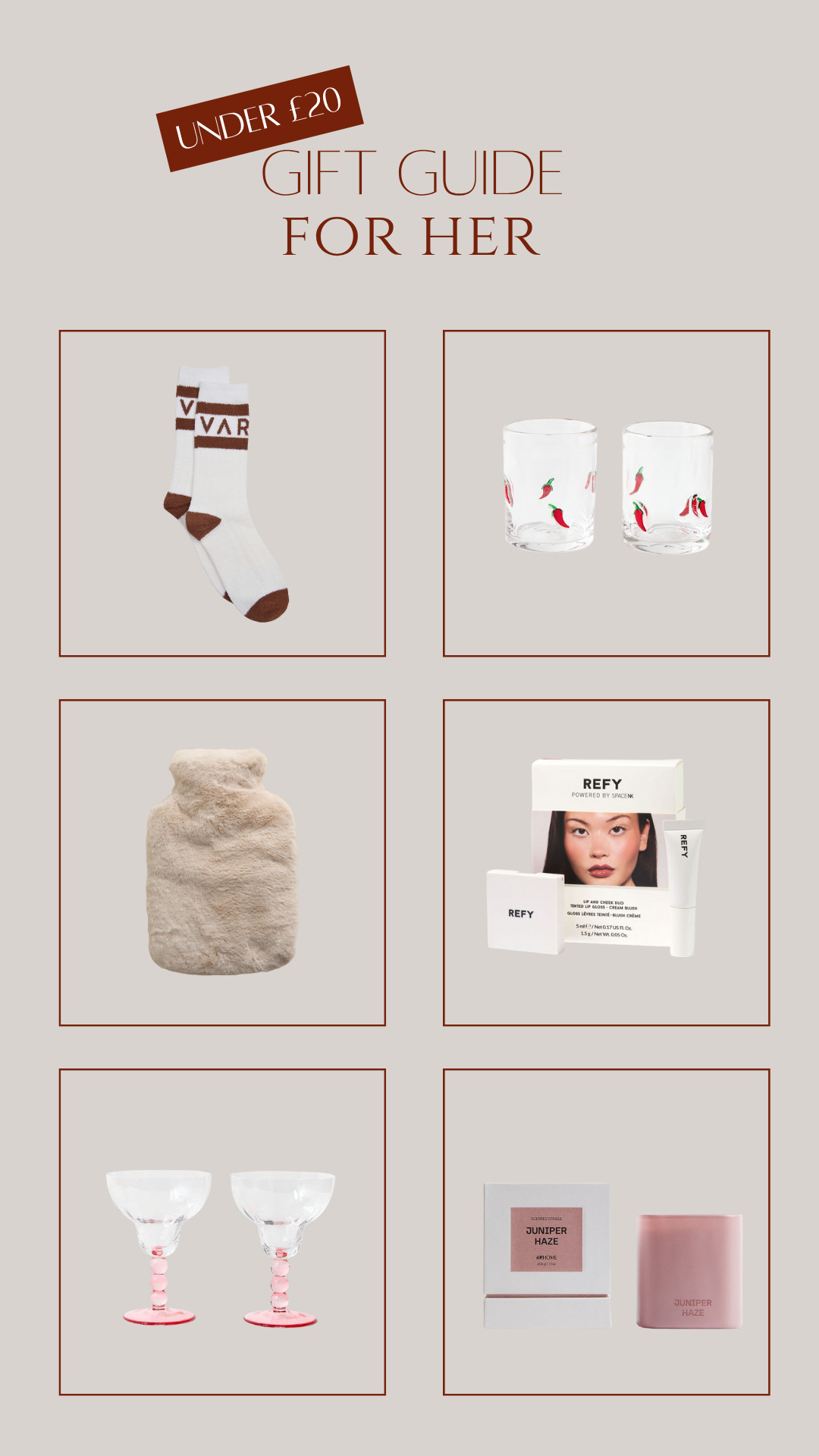 Under £20 Gift Guide | For Her 

- 
Varley, gift guide, gift inspo for her, makeup gift, beauty gift, christmas gift inspo 

 

 #LTKuk #LTKfestive #LTKgiftguide