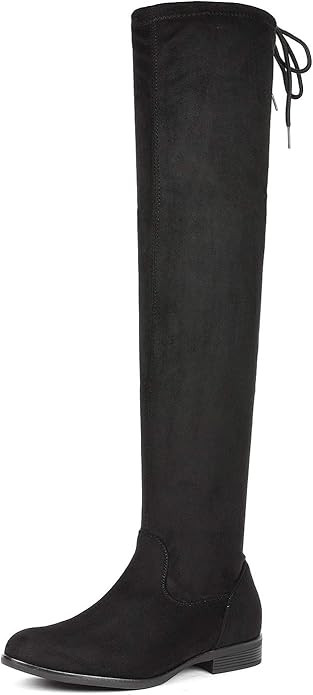 DREAM PAIRS Women's Low Heel Thigh High Over The Knee Flat Boots | Amazon (US)